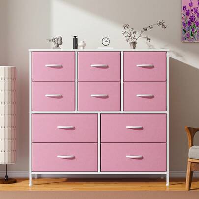 Elegant Chest Of Drawers, Large Dresser With Metal Frame & MDF Top - Versatile Storage For Bedroom, Living Room, And Office