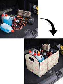 1pc Butterfly Print Multi-Functional Car Trunk Organizer, Foldable Car Storage Box With Compartments - Multicolor - View 5