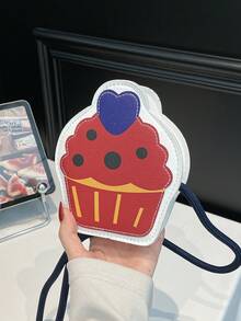 1 Pc Mini Children Personalized Ice Cream Cake Shape Messenger Bag Shoulder Bag Purse Portable Versatile Zip Closure Candy Bag - 8212# - View 17