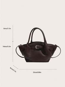 Bolso de mujer estilo coreano Ins, nueva bolsa de mano minimalista de nicho, bolso de hombro y cruzado casual de gran capacidad y versátil - Café - Ver 3