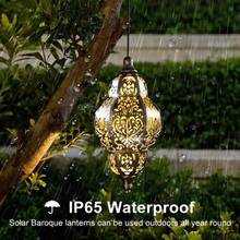1/2/4 PCS Hanging Solar Lantern Outdoor Decor, Vintage Hanging Solar Lights Outdoor Garden Lantern, Waterproof Moroccan Lights, Metal LED Lanterns Garden For Garden, Yard, Patio, Lawn, Porch, Housewarming - 玫瑰金 - 查看 3
