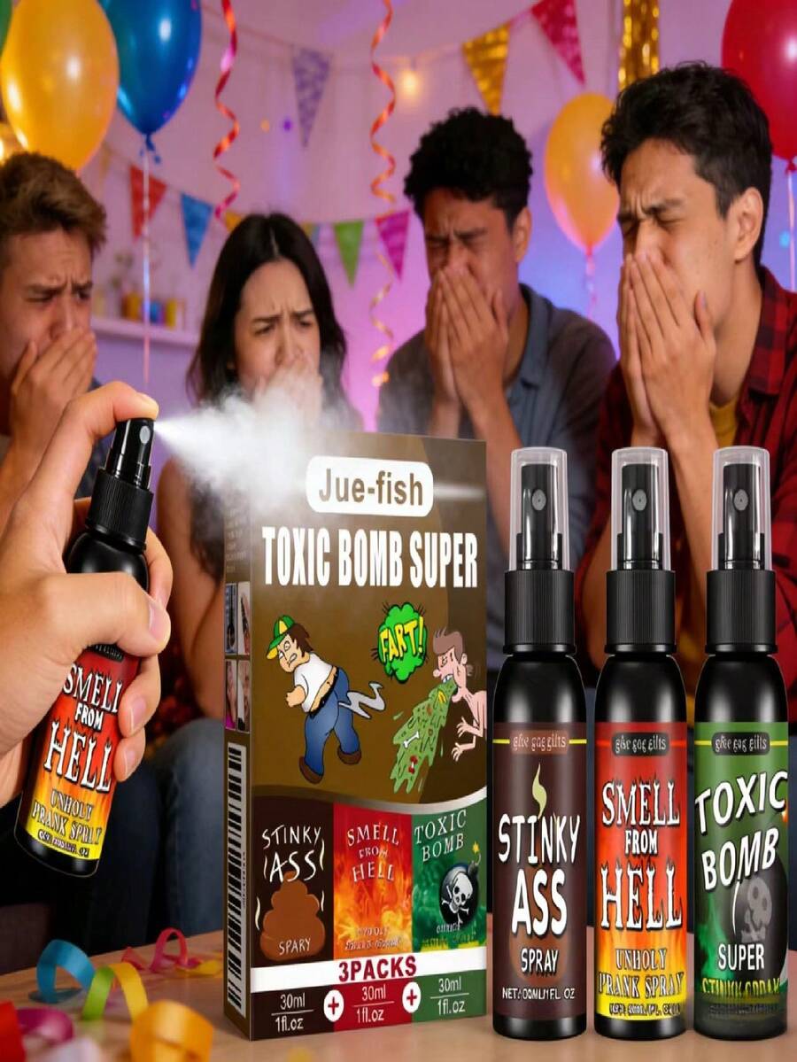 JUE FISH Prank Fart Spray, Gag Gift For April Fool's Day, Halloween, Funny Trick For Parties, Instantly Triggers Laughter, Realistic Odor, Long-Lasting Scent