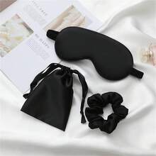 3Pcs Set Women Imitated Silk Sleep Eye Mask Eye Patches Face Mask Eyeshade Blindfold Travel Rest Eye Cover Night Eyeshade - Multicolor - View 2