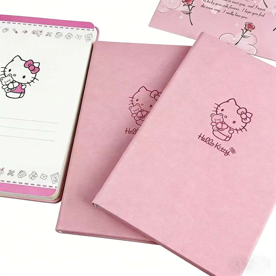 SANRIO 1 cuốn sổ tay bìa cứng màu hồng của - Giấy dày, màu sắc sống động, chủ đề hoạt hình, lựa chọn hoàn hảo cho văn phòng phẩm, quà tặng, sinh nhật, kỷ niệm, lễ tốt nghiệp, Giáng sinh, quà tặng Ngày Valentine | Thiết kế vui nhộn | Bìa bền chắc (40 tờ) - Nhiều màu - Xem 1