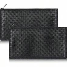 2pack Money Bag, Cash Zipper Pouch, Bank Bags, Cash Wallet, Cosmetic Receipts Coins Small Tools Organizing Storage Bag - Màu đen + Bộ 2 chiếc - Xem 1