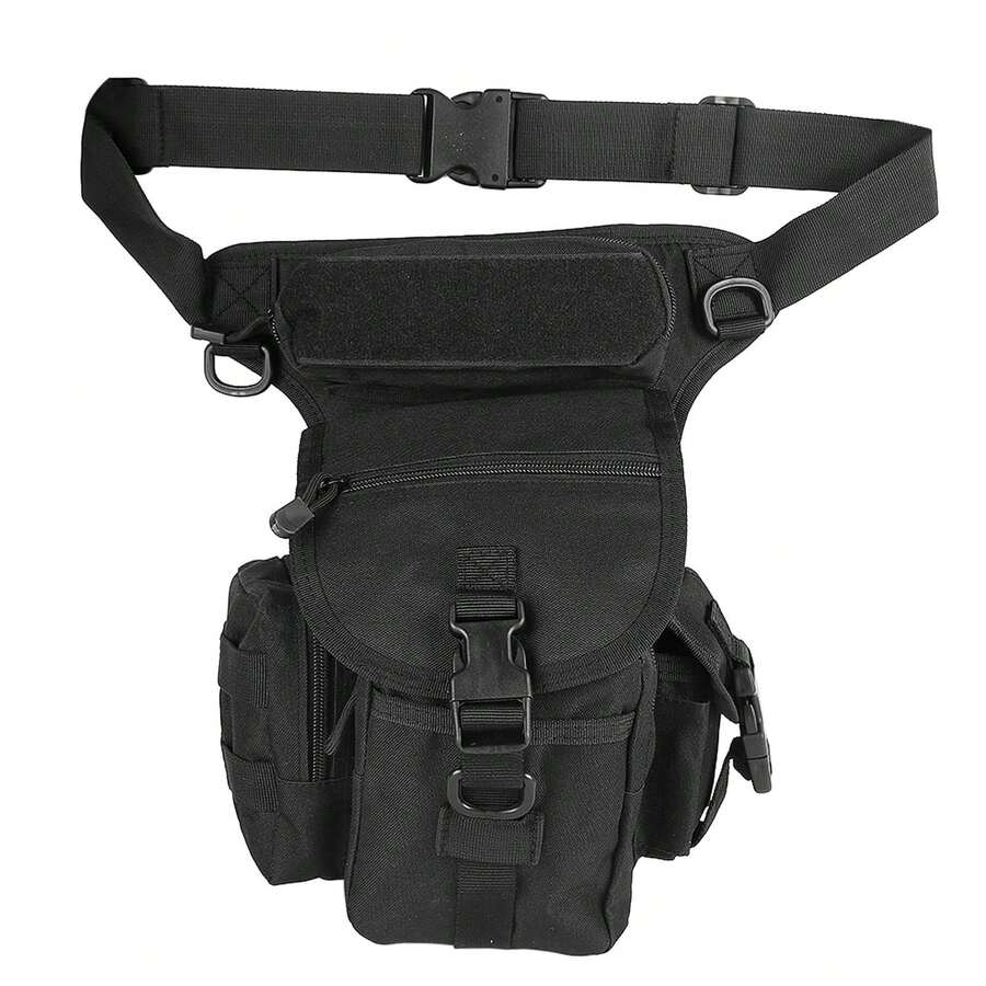 Drop Leg Bag for Men Motorcycle Riding Fanny Pack Outdoor Travel Fishing Hiking Cycling Hip Bags Thigh Bag Leg Pouch Black - Negro - Ver 1
