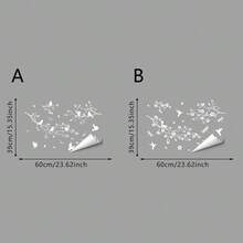 1/2pcs White Bird And Branch Electrostatic Window Decals, Reusable, Decorated With Hummingbird And Floral Patterns, Protect Privacy, Suitable For Living Room, Bedroom, Kitchen And Office Windows. - Silhouette Window Stickers - View 5