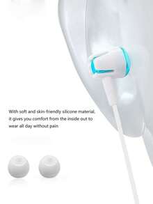 有线耳机，3.5mm接口，入耳式低音立体声耳机，带麦克风和音量控制，适合游戏 - 查看 4