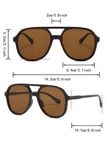 1 Pair Men's Black Round PC Frame Glasses, Minimalist Solid Color Retro Double Bridge Street Style Vacation Fashion Eyewear - Black - View 4