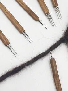 3pcs Braiding Crochet Hook Set - Professional Braiding Tools, 100% Natural Bamboo Handles, 0.5mm Single/Double/Triple Heads, 0.75mm Single/Double/Triple Heads - Dreadlocks Crochet Hook - View 4