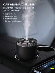 1个车载空气清新剂/香薰扩散器，5种工作模式，高端车载空气清新剂，汽车装饰，节日送给朋友的完美汽车礼物。180毫升车载加湿器，带浪漫彩色夜灯，浓雾静音运行，自动定时，5种香薰精油可选，空气清新剂。 - 圓柱 - 查看 1