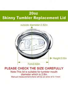 1/2pcs 20oz/30oz Replacement Lids, 3.3in/3.7in Diameter Leak-Proof Caps For Insulated Water Bottles - Clear - View 2