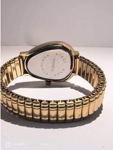 Relgio de Pulso Feminino Pulseira Elstica e plstico. Analgico Prata Rosas de ouro - Dourado - Visão 7