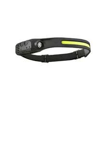 1pc Rechargeable COB Headlamp, Type-C Interface, Wide-Angle Sensor, Waterproof Hands-Free Operation, Multiple Modes, Suitable For Camping, Running, Cycling And Fishing - Black - View 13