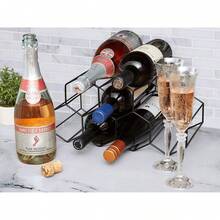 U Chef Soporte para Botellas de Vino, Estante de Vino Moderno de Metal, Almacenamiento de Botellas de Vino, Organizador de Botellas de Vino para 9 Botellas. - Ver 2
