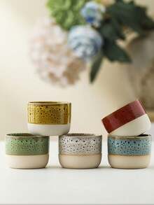 1pc 110ML Saudi Concentrated Coffee Cup, Creative Ceramic Tea Cup, Kiln-Fired Glaze Cup, Gift For Father's Day, Mother's Day, Friends, Colleagues - Multicolor - View 2