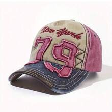 A Women's 79 New York Baseball Hat - Adjustable Quick Buckle Design, Breathable And Durable Fabric, Embroidered "79" Pattern, Suitable For Outdoor Activities, Casual Headwear | Sports Style Baseball Hat | Adjustable Hat - 黑色 - 查看 7