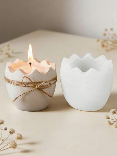 DIY Crafts 3D Eggshell Shaped Aromatherapy Candle Jar Silicone Mold Handmade Crystal Desktop Jewelry Storage Box Epoxy Resin Drip Glue Mold Plaster Crafts Home Decoration Gifts Mold