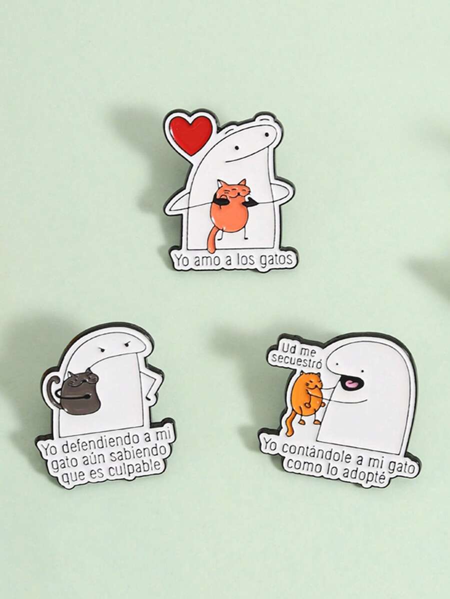 1pc Cat Lady Flerken Meme Funny Cartoon Character Brooch Pin, Cute Animal Jewelry Gift For Friends