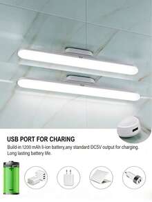 1pc LED Mirror Light, Touch Sensor Makeup Mirror Light, Wireless Cabinet Light, Adjustable Reading Lamp, Eye-Caring Reading Light, Portable LED Light Strip, Touch Light Bar, 3-In-1 Dimmable Color Temperature, Built-In Rechargeable Battery, Suitable For Wardrobe, Cabinet, Bathroom, Makeup Mirror, Bedroom And More, Multi-Functional Design, Eye Protection - Multicolor - View 7