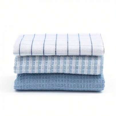 Bộ 3 khăn lau bếp họa tiết hình bánh quế, thấm hút cao, mềm mại, dùng để lau chùi, rửa chén.