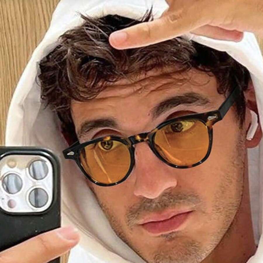 1 Pair Men's Casual Basic Square Fashion Glasses, Suitable For Holidays And Daily Wear - Multicolor - View 1