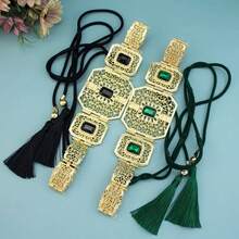 Gold Color Morocco Caftan Belt For Women Bridal Wedding Waist Chain Hand Rope Tassels Crystal Arabian Party Jewelry - TGnvsbt11011HONG - 查看 8