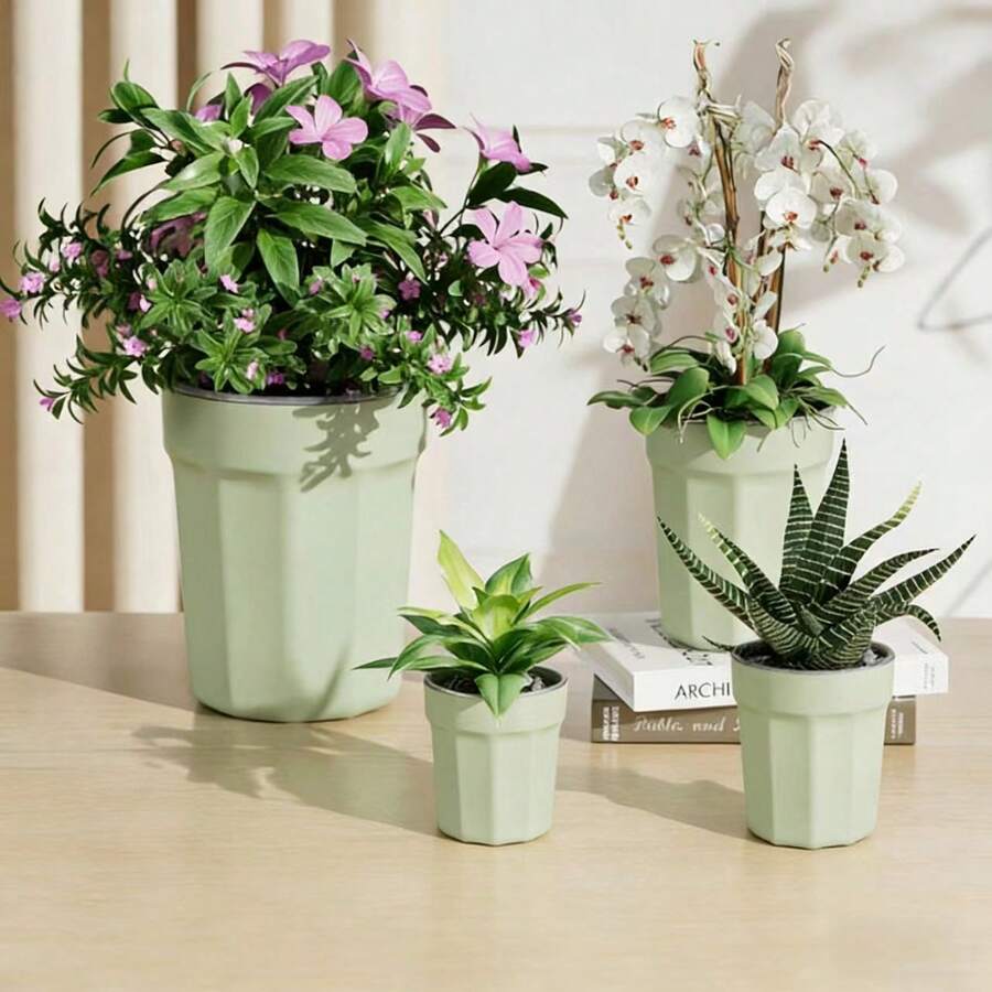 Self-Watering Slouchy Planter, Transparent Resin Hydroponics Pot For Succulents And Plants, No Need To Water, Plastic Flower Pot - Multicolor - View 1