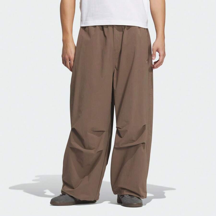 Adidas Originals Men's P ESS PARACHUTE Casual Versatile Daily Wear Woven Long Pants KD4296 - Brown - View 1