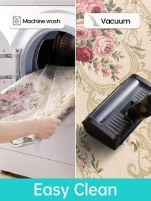 DAJIANG 1 tấm thảm dài họa tiết hoa châu Âu dùng cho nhà bếp, phòng tắm, ngoài trời, trong nhà, hành lang, phòng ngủ, phòng khách, thảm trải sàn nhà bếp có thể giặt được. - Nhiều màu - Xem 8