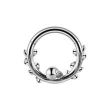 1PC Stainless Steel Skull Vine Septum Clicker Ring Heart Zirconia Nose Ear Tragus Cartilage Daith Helix Piercing Body Jewelry 16G - As Shown - View 12