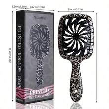 Salon-Grade Leopard Print Massage Comb With Anti-Static Hair-Protecting Strands; Suitable For Home Use And Salon Use. - Multicolor - View 4