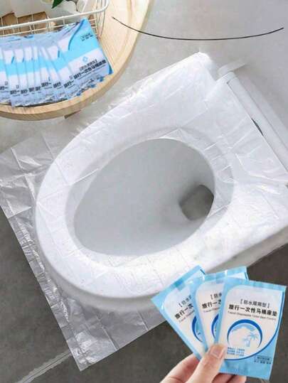10/100 Piece Portable Individual Transparent Disposable Toilet Seat Covers, Travel Portable Toilet Covers, Waterproof Toilet Covers, Portable Toilet Seat Covers, Home Essentials, Must-Have Travel Accessories For Business Trips, Camping, Hospitals, Hotel Stays, And More. Ensures Personal Hygiene When Using Public Restrooms, Bathroom Decor, Fall Decor (Style Random)