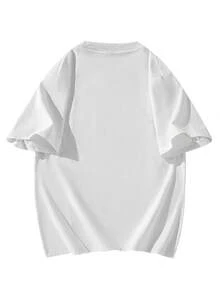 男士宽松圆领短袖T恤，立体剪裁，肩部袖口设计，时尚百搭的夏季新款上衣 - 白色 - 查看 7