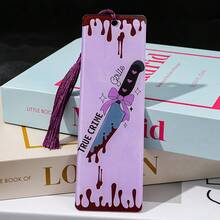 哥特式血滴亚克力书签，搭配紫色流苏和蝴蝶结，是悬疑惊悚小说爱好者以及欣赏暗黑美学人士的完美之选。 - 彩色 - 查看 6