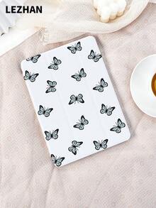 1个蓝色蝴蝶图案平板电脑保护套，带笔槽，防摔，三折支架，兼容10.2英寸、11英寸（2021/2020/第十代）、（A16）11英寸（第十一代，2025年）、第八/第九/第十代、Galaxy Tab A8 10.5英寸（2022年）、Matepad 10.4英寸/Tab，支持睡眠/唤醒功能，浪漫个性化礼物 - 彩色 - 查看 4