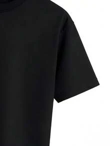 Camiseta mujer estilo adorable estampado oso con cremallera diseño creativo tela suave holgada cuello redondo manga corta primavera verano uso casual diario - Negro - Ver 4