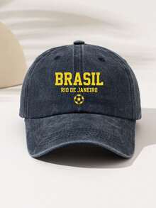 Mũ lưỡi trai mùa hè in hình ngôi sao Brazil, kiểu dáng vintage, chất liệu denim mài, chống nắng, phong cách hippie cá tính, vành cong, có thể điều chỉnh kích cỡ đầu, mũ lưỡi trai vành cong unisex, kiểu mũ "Dad Hat". - Mũ có thể giặt được 5 - Xem 22