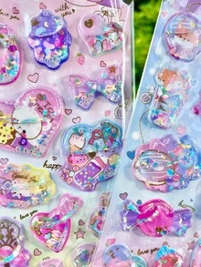 Hình dán trang trí 3D lấp lánh hình động vật hoạt hình, hình dán pha lê dễ thương để trang trí bình nước, tủ lạnh, ốp điện thoại, sổ tay, đồ thủ công, phần thưởng và quà tặng cho trẻ em. - Nhiều màu - Xem 3