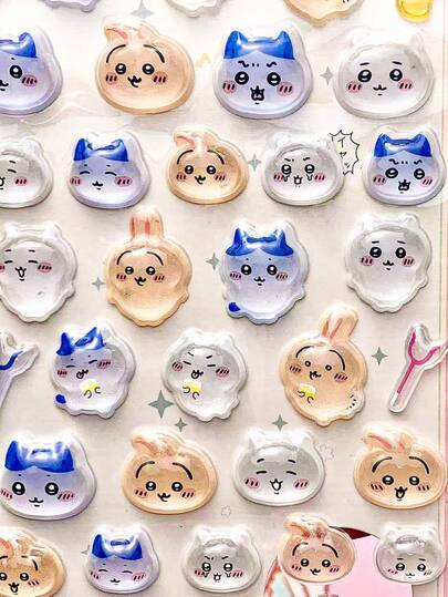 3D卡通浮雕贴纸，水晶钻石儿童装饰贴纸，3D立体贴纸，可爱凸起贴纸，适合女孩，装饰贴纸礼品，家居装饰，派对装饰，生日礼物，各种节日礼物，时尚