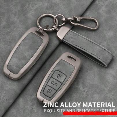 New Audi Car Key Shell Protective Case For A3 A6 A7 A8 Q6 Q7 Q8 S3 S6 S7 S8 RS6 RS7 RS8 RS3 SQ7, High-End Minimalist Fashion Key Fob Cover For Men And Women, Zinc Alloy
