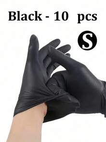 100 piezas Guantes desechables de nitrilo negro, sin látex, guantes de limpieza doméstica duraderos, adecuados para teñir el cabello, tatuaje, reparación mecánica y limpieza, protección de manos de uso múltiple, esencial para la cocina (empaquetado) - multicolor - Ver 13