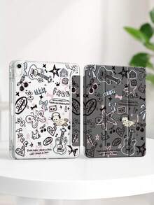 Cute Cartoon Cat, Animal, Butterfly, Letter, Star, Bow Pattern Double-Sided Acrylic Transparent Crystal Back Cover, Shock-Resistant And Durable, Suitable For  7th, 8th And 10th Generation (10.2 Inch). It Has A Built-In Pen Slot And Supports Sleep/Wake Function. An Ideal Choice For Halloween And New Year Gifts. - View 7