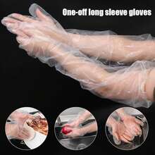 10 Pairs/20 Pairs Waterproof Disposable Gloves, Multi-Purpose Thick Transparent Gloves For Kitchen - Arm Glove - View 7