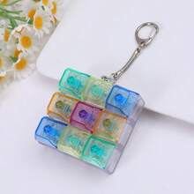 1 móc khóa giảm căng thẳng, đồ chơi thư giãn mini, móc khóa bàn phím thời trang - Phụ kiện để bàn độc đáo, giảm căng thẳng, làm từ PVC/Acrylic/Kim loại, khóa càng cua, thích hợp để treo trên túi xách và ba lô, trang trí hàng ngày, quà tặng ngày lễ - Bạc - Xem 4