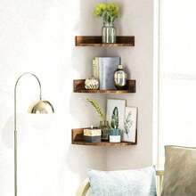 1pc/3pcs Corner Wall Shelf Floating Shelves Storage Rack Display Shelf Organizer Space Saving Room Decor For Living Room Bedroom Bathroom Kitchen Office Plant Books Candle Decor Wall Mounted Shelf Apartment Dorm Home Entryway Shelf Organizer Rack - Multicolor - View 8