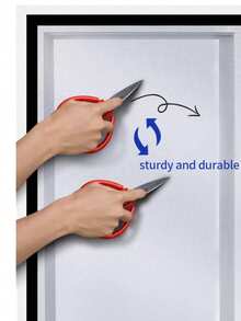 1pc U-Shaped Zipper Mesh Screen, Self-Adhesive Reusable Mosquito Net, Washable Fiberglass Mesh Window Screen For Summer, Invisible Black Fiber Anti-Mosquito And Fly - C - View 7