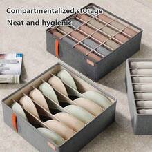 1 pieza Caja de almacenamiento plegable para ropa interior, organizador de cajón de estilo con múltiples compartimentos para sostenes, ropa interior, calcetines, adecuado para armario, dormitorio, hogar, dormitorio, ahorro de espacio, también se puede usar como decoración, decoración navideña, decoración de habitación, decoración del hogar, organizador de almacenamiento, artículo esencial de viaje - Multicolor - Ver 9