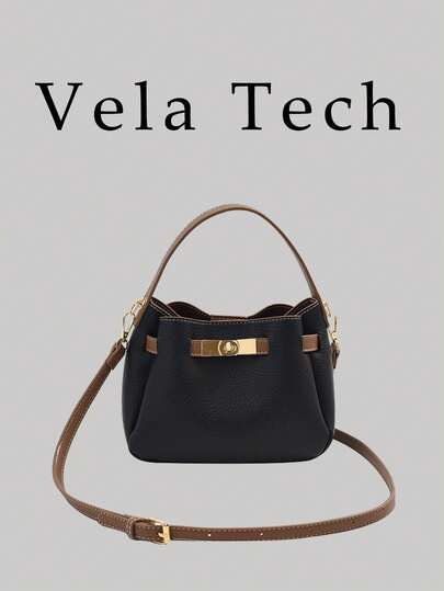 New Fashion Women's Shoulder Bag, Unique Design Crossbody Bag, Casual Versatile Minimalist Stylish Handbag, Comfortable PU Material Solid Color Design, Adjustable Detachable Long Strap, Spacious Capacity, Bucket Bag