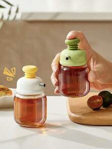 1 pièce Nouvelle bouteille d'huile mignonne avec pression, bouteille multifonction pour sauce/sauce soja pour la cuisine, distributeur d'assaisonnement détachable - Multicolore - Voir 4